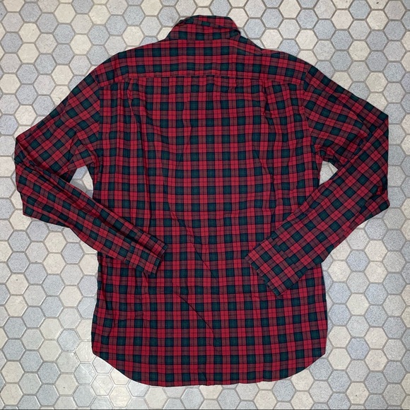 J.Crew Slim Fit Red Plaid Shirt - Size Medium - Picture 6 of 7